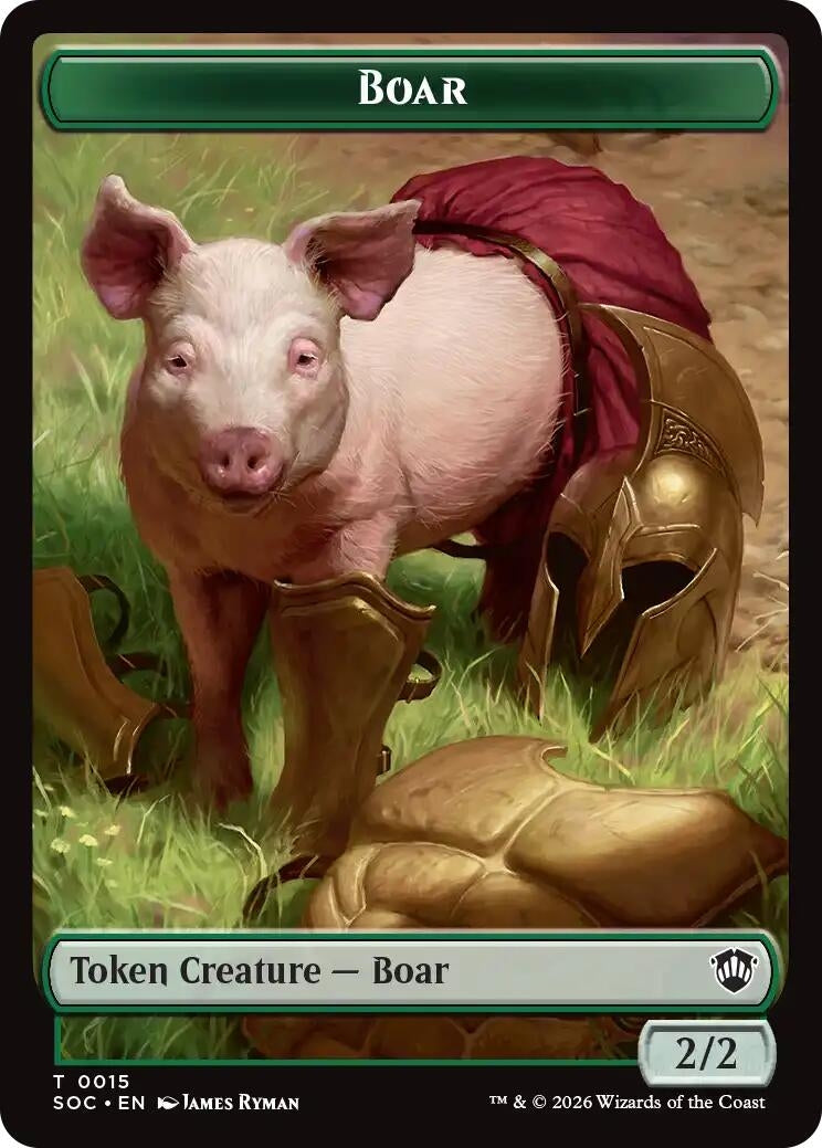 Image for Boar // Fractal (0005) Double-Sided Token (15 // 5) (Commander: Secrets of Strixhaven) - Magic: The Gathering