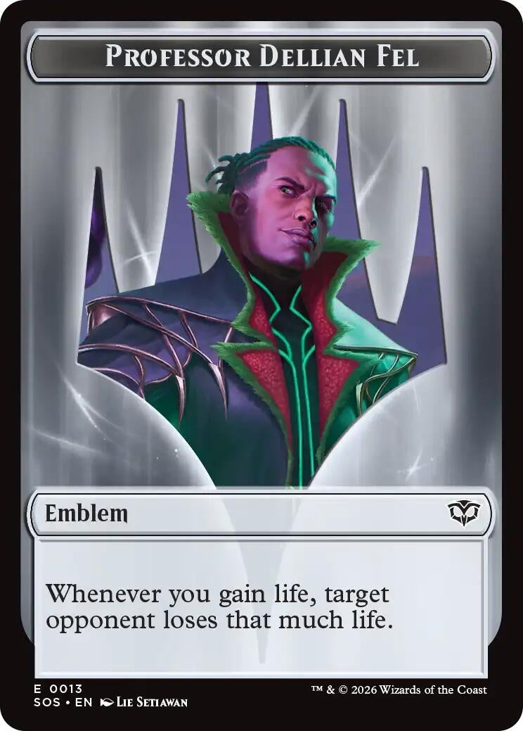 Image for Emblem - Professor Dellian Fel  // Pest (0008) Double-Sided Token (13 // 8) (Secrets of Strixhaven) - Magic: The Gathering
