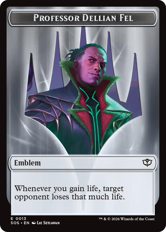 Image for Emblem - Professor Dellian Fel  // Pest (0008) Double-Sided Token (13 // 8) (Secrets of Strixhaven) - Magic: The Gathering