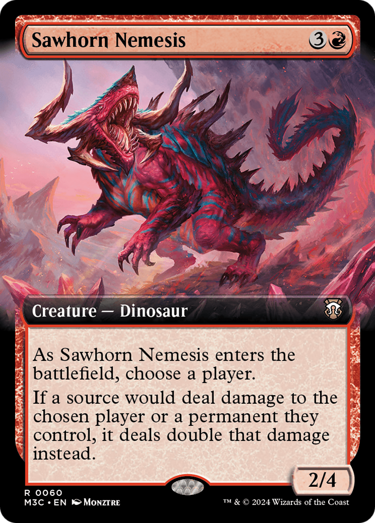 Sawhorn Nemesis (Extended Art) (Ripple Foil) [Modern Horizons 3 Commander] | Red Riot Games CA
