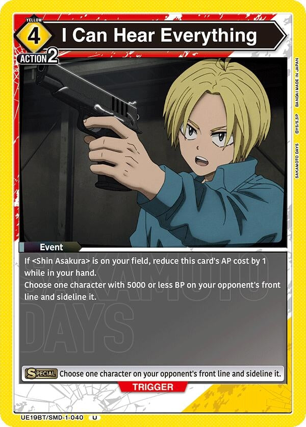 Image for I Can Hear Everything (UE19BT/SMD-1-040) (UE19BT: SAKAMOTO DAYS) - Union Arena