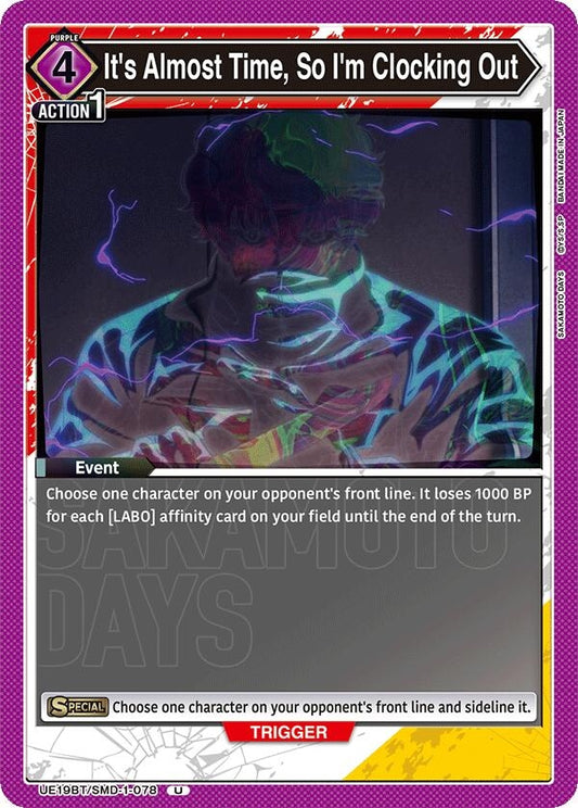 Image for It's Almost Time, So I'm Clocking Out (UE19BT/SMD-1-078) (UE19BT: SAKAMOTO DAYS) - Union Arena