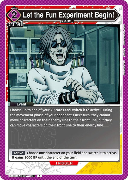 Image for Let the Fun Experiment Begin! (UE19BT/SMD-1-080) (UE19BT: SAKAMOTO DAYS) - Union Arena