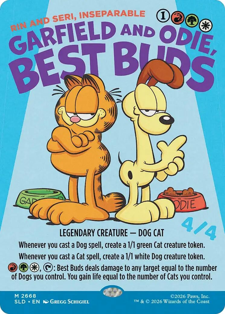 Image for Garfield and Odie, Best Buds - Rin and Seri, Inseparable (2668) (Secret Lair Drop Series) (SLD) - Magic: The Gathering