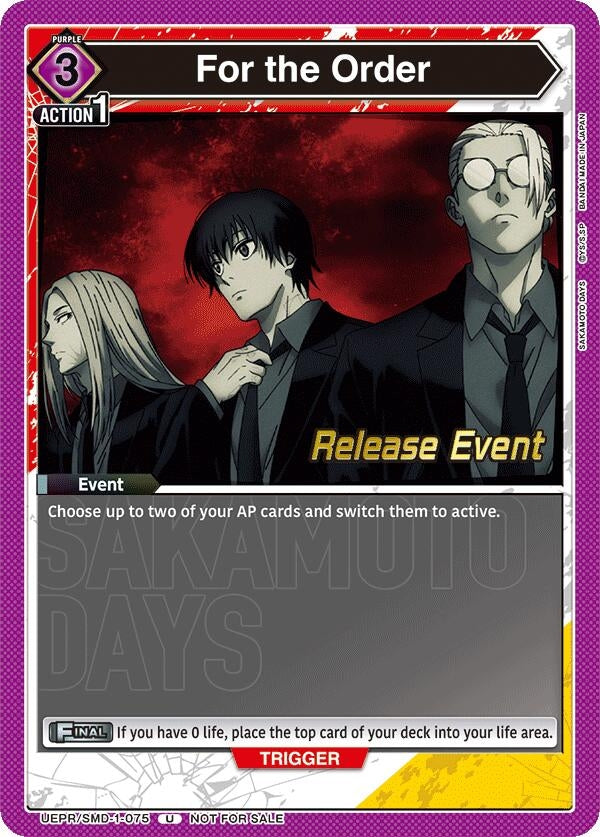 Image for For the Order (UE19BT/SMD-1-075) (UE19BT: SAKAMOTO DAYS Release Event Cards) (UE19BT_RE) - Union Arena