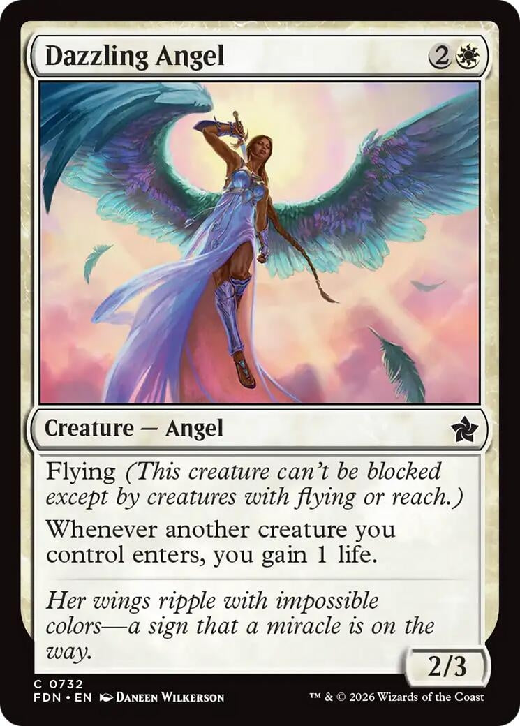 Image for Dazzling Angel (0732) (732) (Foundations) (FDN) - Magic: The Gathering