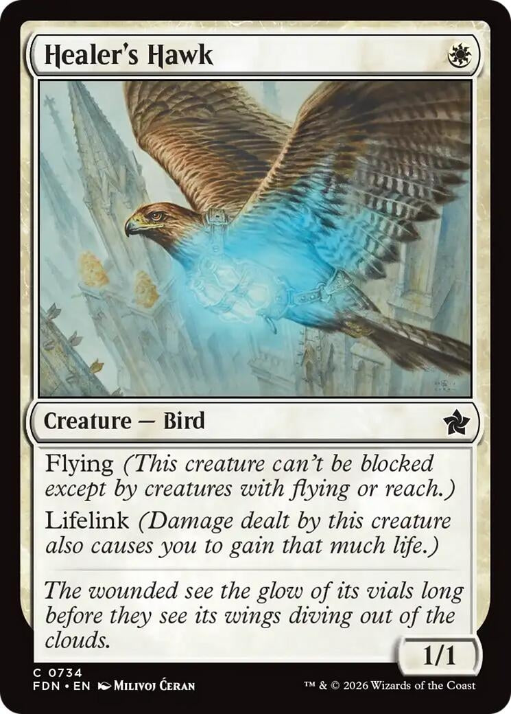 Image for Healer's Hawk (0734) (734) (Foundations) (FDN) - Magic: The Gathering