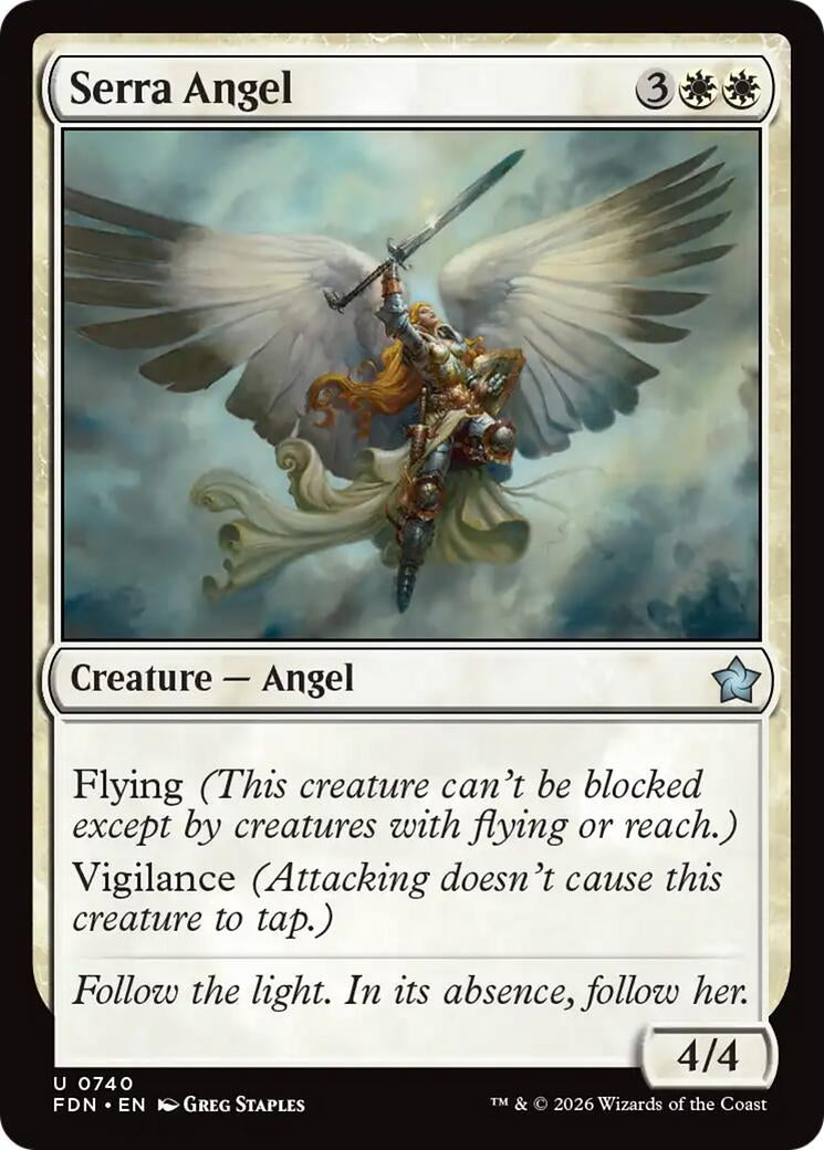 Image for Serra Angel (0740) (740) (Foundations) (FDN) - Magic: The Gathering