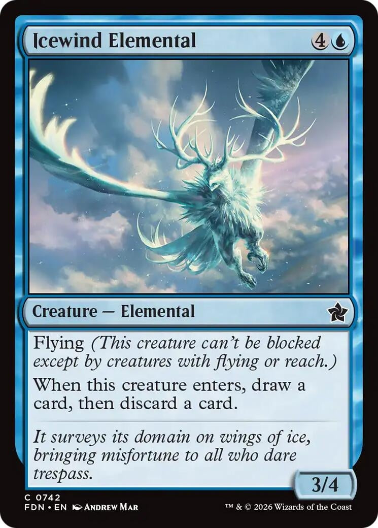 Image for Icewind Elemental (0742) (742) (Foundations) (FDN) - Magic: The Gathering