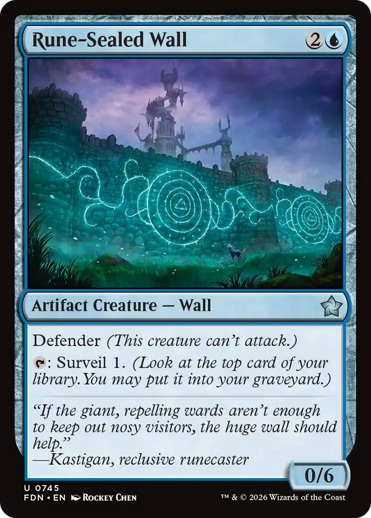Image for Rune-Sealed Wall (0745) (745) (Foundations) (FDN) - Magic: The Gathering