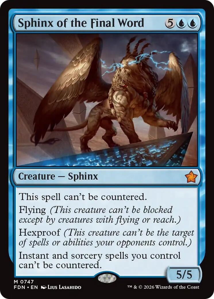 Image for Sphinx of the Final Word (0747) (747) (Foundations) (FDN) - Magic: The Gathering