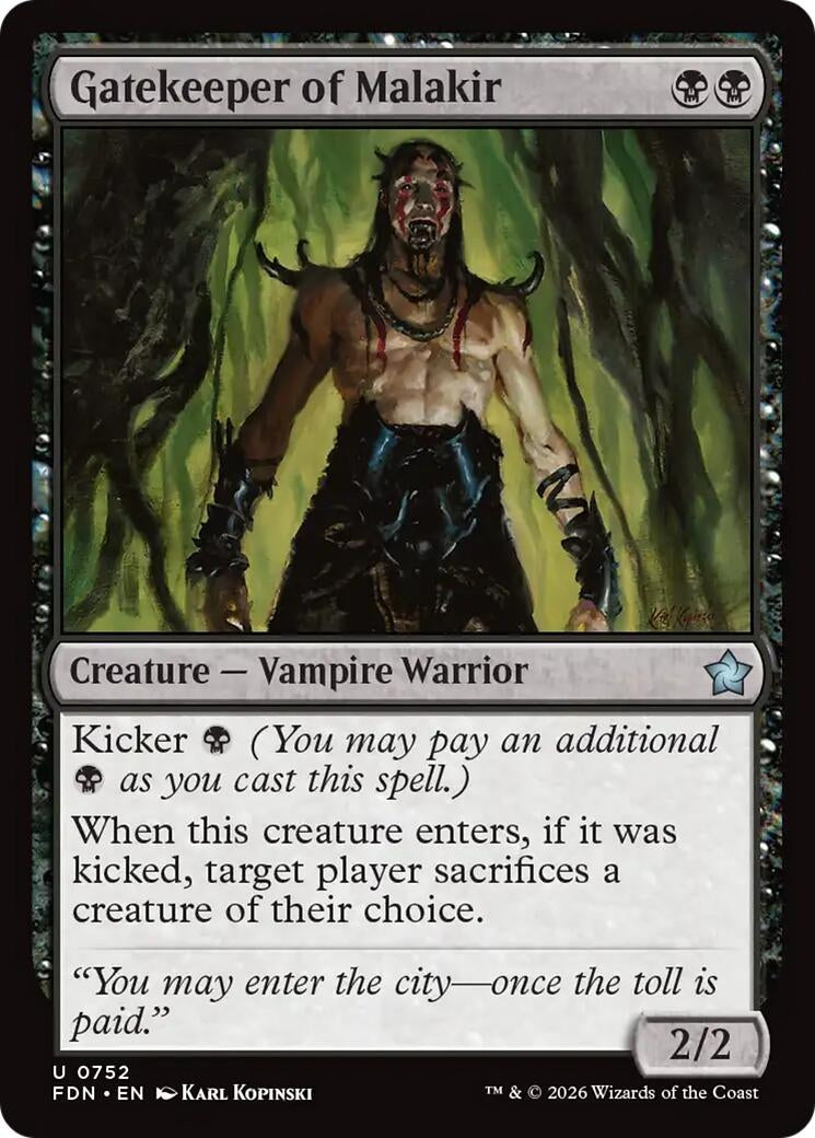 Image for Gatekeeper of Malakir (0752) (752) (Foundations) (FDN) - Magic: The Gathering