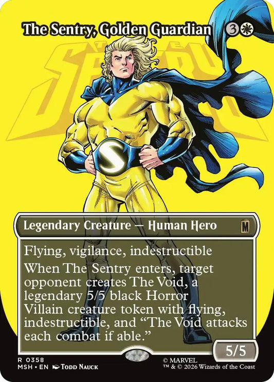 Image for The Sentry, Golden Guardian (Borderless) (358) (Marvel Super Heroes) - Magic: The Gathering