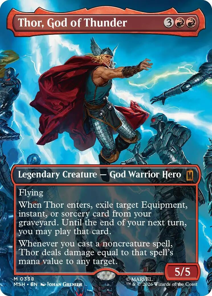 Image for Thor, God of Thunder (Borderless) (0338) (338) (Marvel Super Heroes) - Magic: The Gathering