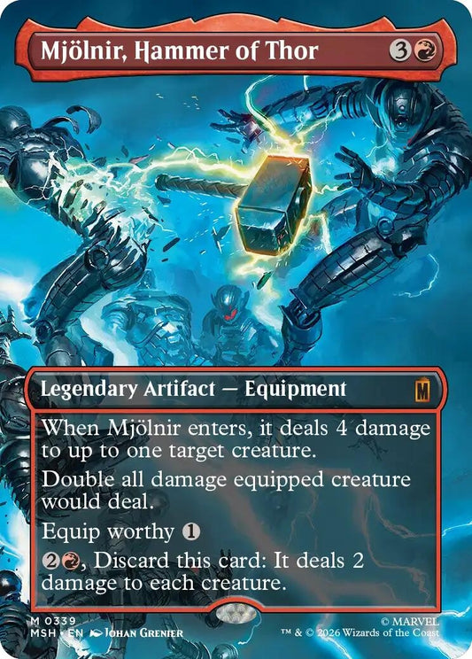 Image for Mjolnir, Hammer of Thor (Borderless) (0339) (339) (Marvel Super Heroes) - Magic: The Gathering