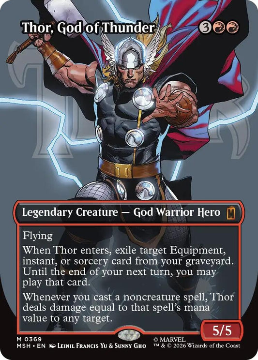 Image for Thor, God of Thunder (Borderless) (0369) (369) (Marvel Super Heroes) - Magic: The Gathering