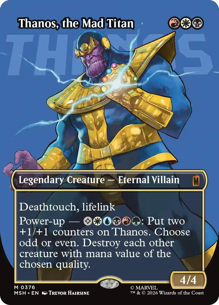 Image for Thanos, the Mad Titan (Borderless) (0367) (376) (Marvel Super Heroes) - Magic: The Gathering