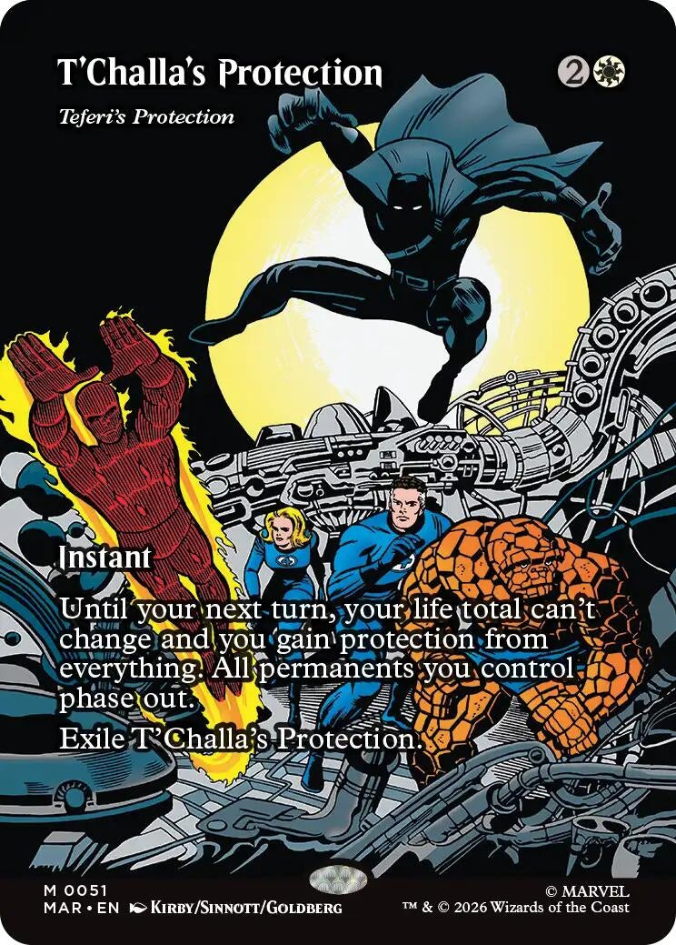 Image for T'Challa's Protection - Teferi's Protection (Borderless) (51) (Marvel Universe Eternal-Legal) (MAR) - Magic: The Gathering