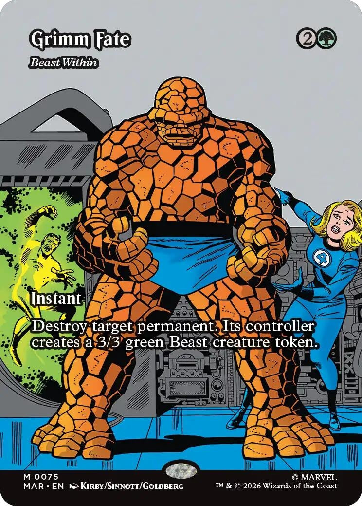 Image for Grimm Fate - Beast Within (Borderless) (75) (Marvel Universe Eternal-Legal) (MAR) - Magic: The Gathering