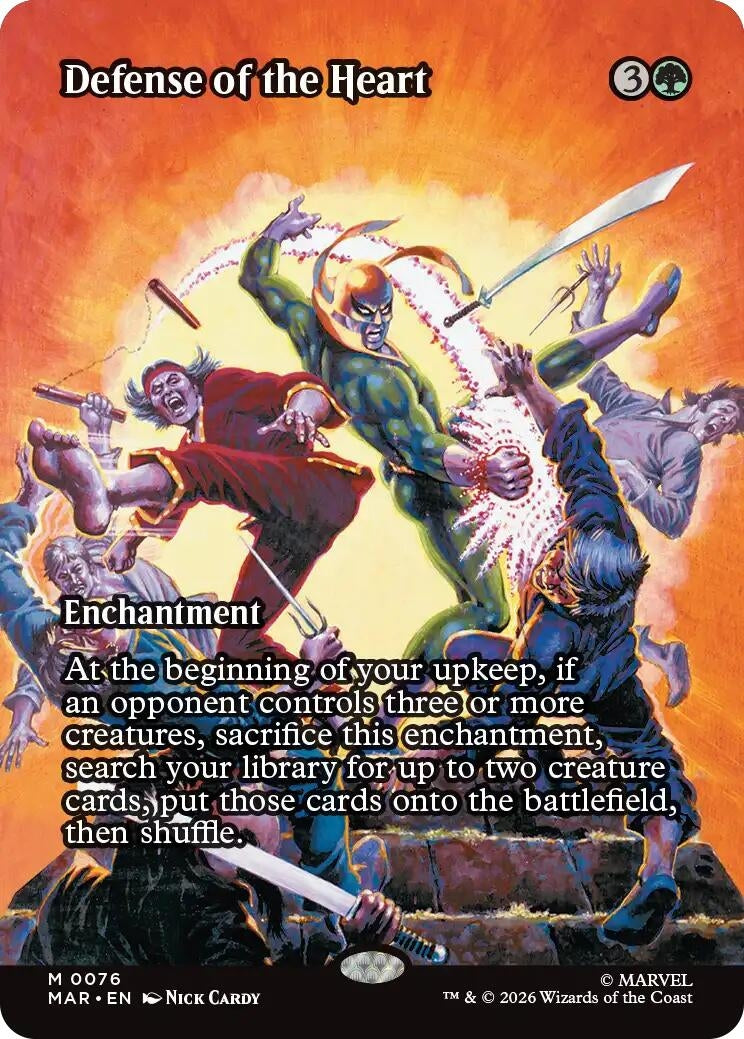 Image for Defense of the Heart (Borderless) (76) (Marvel Universe Eternal-Legal) (MAR) - Magic: The Gathering