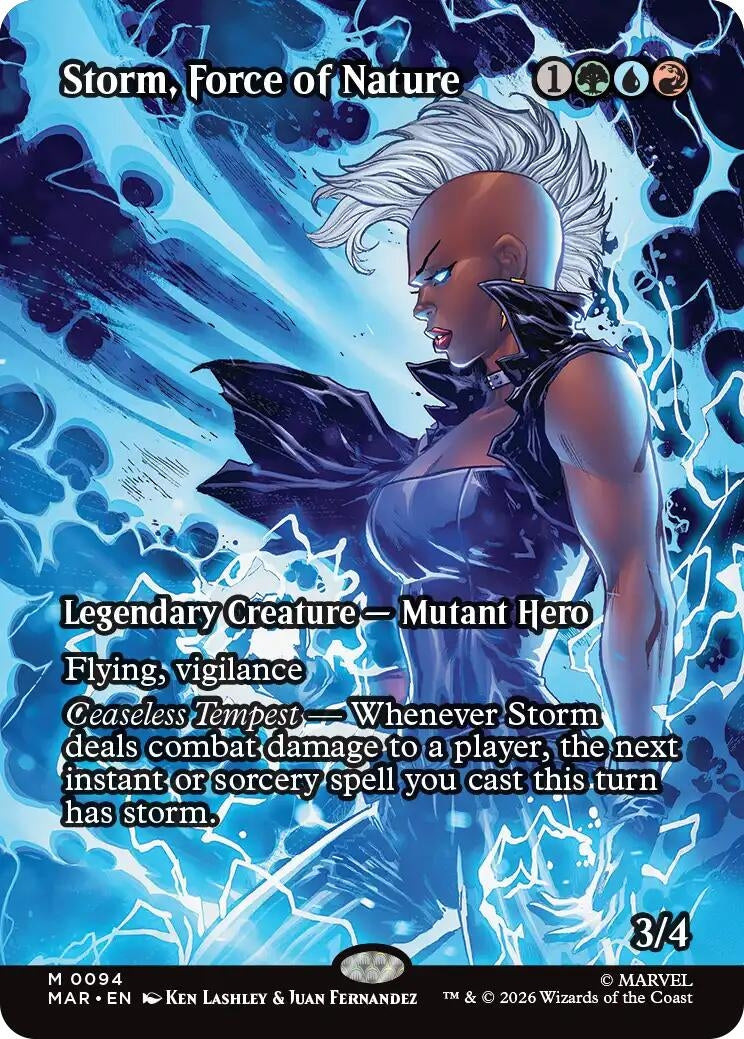 Image for Storm, Force of Nature (Borderless) (94) (Marvel Universe Eternal-Legal) (MAR) - Magic: The Gathering