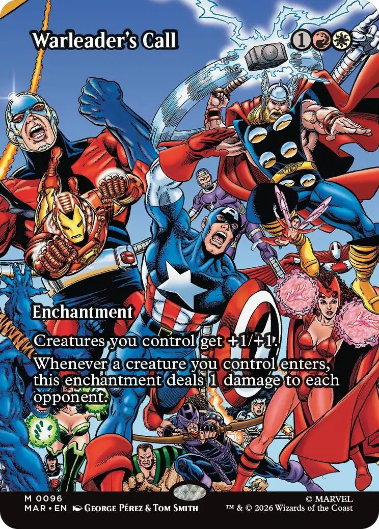 Image for Warleader's Call (Borderless) (96) (Marvel Universe Eternal-Legal) (MAR) - Magic: The Gathering
