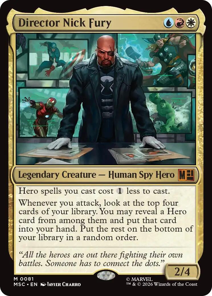 Image for Director Nick Fury (Surge Foil) (81) (Commander: Marvel Super Heroes) - Magic: The Gathering