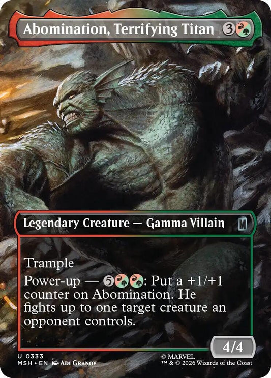 Image for Abomination, Terrifying Titan (Borderless) (333) (Marvel Super Heroes) - Magic: The Gathering