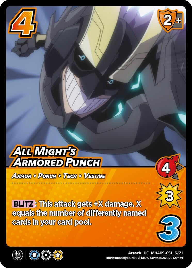 Image for All Might's Armored Punch (MHA09-CS1 6/21) (Challenger Series: My Hero Academia - Final Battle) - UniVersus