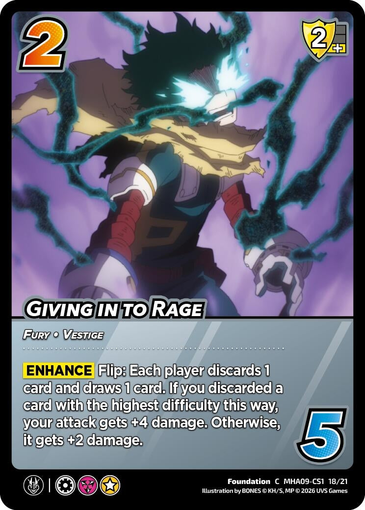 Image for Giving in to Rage (MHA09-CS1 18/21) (Challenger Series: My Hero Academia - Final Battle) - UniVersus