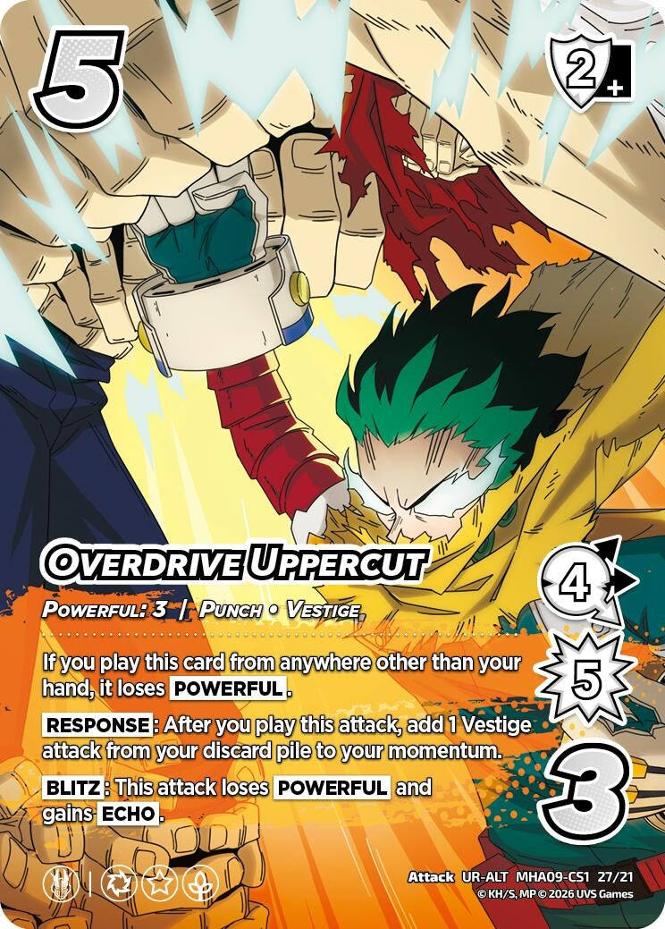 Image for Overdrive Uppercut (Alternative Art) (MHA09-CS1 11/21) (Challenger Series: My Hero Academia - Final Battle) - UniVersus