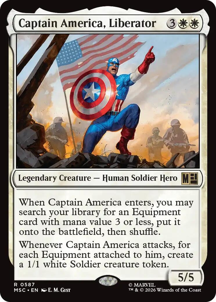 Image for Captain America, Liberator (587) (Commander: Marvel Super Heroes) - Magic: The Gathering