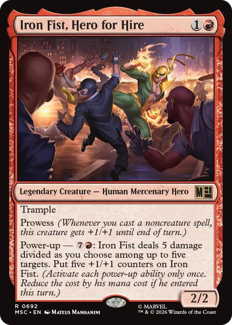Image for Iron Fist, Hero for Hire (692) (Commander: Marvel Super Heroes) - Magic: The Gathering