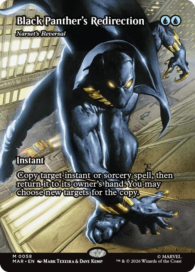 Image for Black Panther's Redirection - Narset's Reversal (Borderless) (58) (Marvel Universe Eternal-Legal) (MAR) - Magic: The Gathering