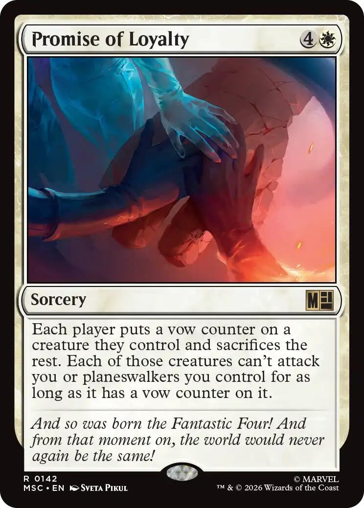 Image for Promise of Loyalty (Surge Foil) (142) (Commander: Marvel Super Heroes) - Magic: The Gathering