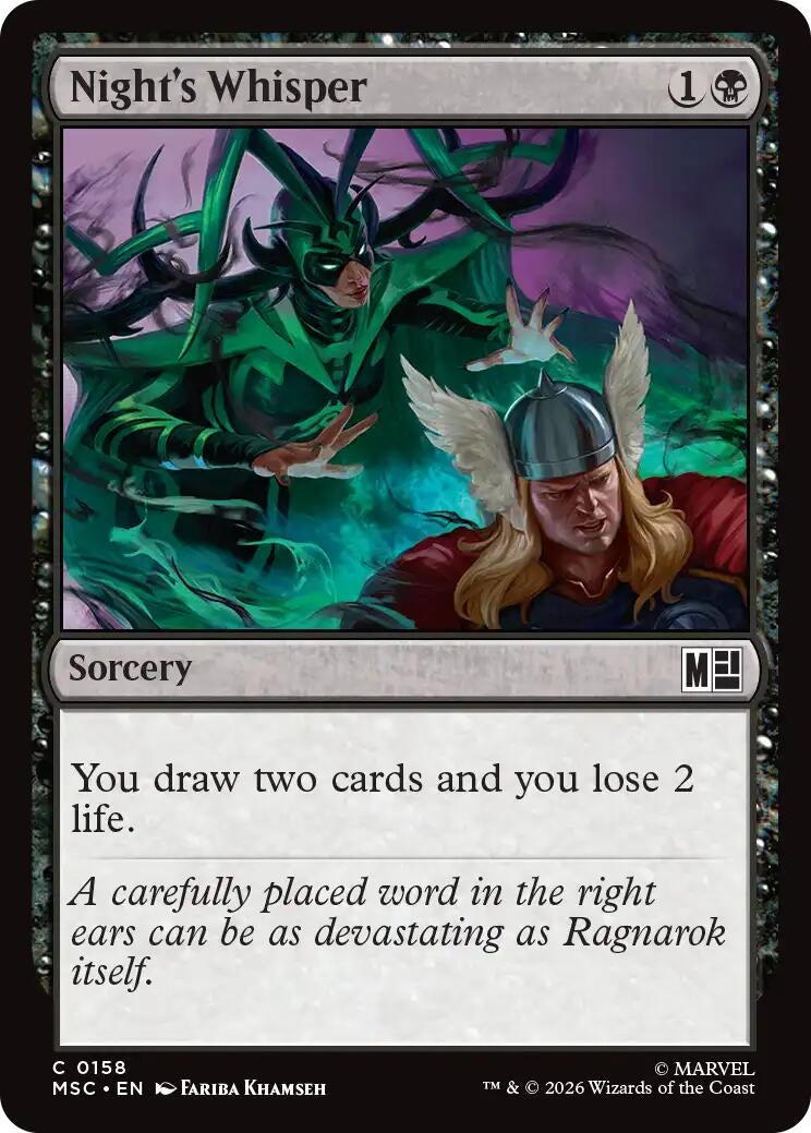Image for Night's Whisper (158) (Commander: Marvel Super Heroes) - Magic: The Gathering