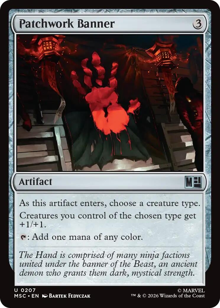 Image for Patchwork Banner (Surge Foil) (207) (Commander: Marvel Super Heroes) - Magic: The Gathering