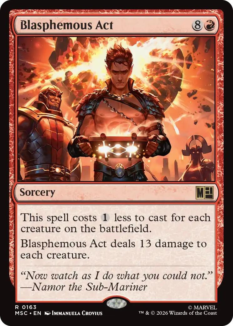 Image for Blasphemous Act (Surge Foil) (163) (Commander: Marvel Super Heroes) - Magic: The Gathering