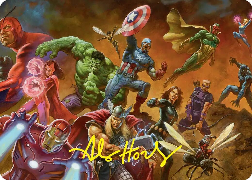 Image for Avengers Assemble! Art Card (Gold-Stamped Signature) (1) (Art Series: Marvel Super Heroes) - Magic: The Gathering