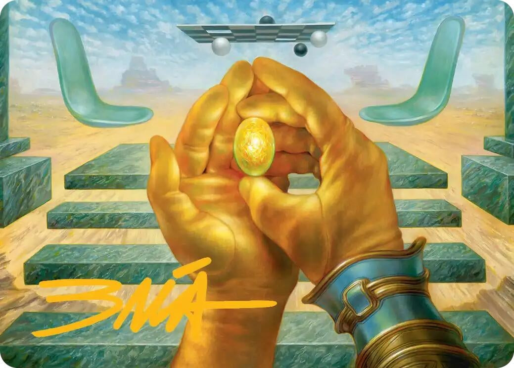 Image for The Mind Stone Art Card (Gold-Stamped Signature) (3) (Art Series: Marvel Super Heroes) - Magic: The Gathering