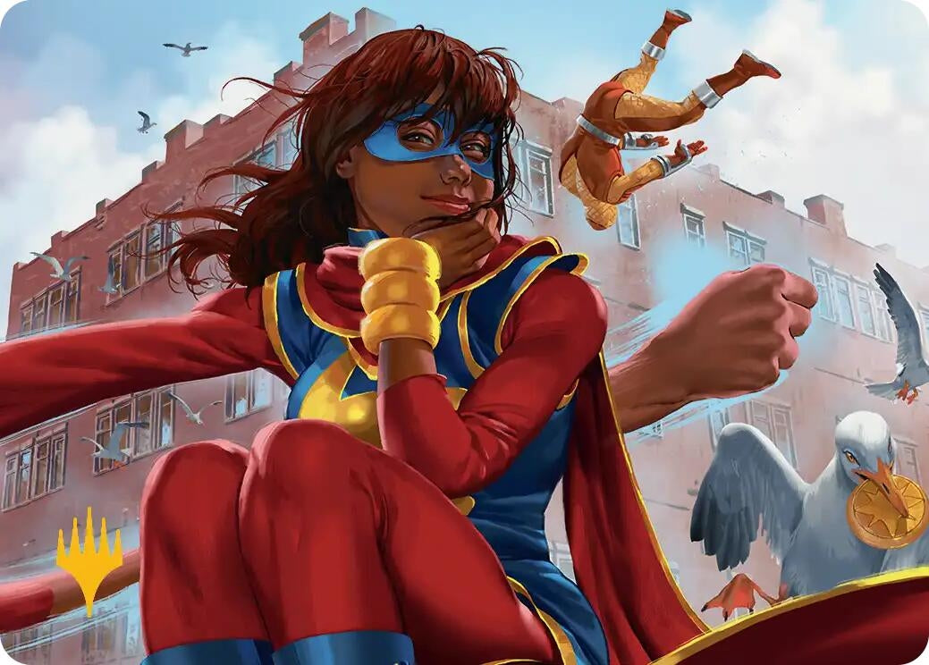 Image for Ms. Marvel, Kamala Khan Art Card (Gold-Stamped Planeswalker Symbol) (5) (Art Series: Marvel Super Heroes) - Magic: The Gathering