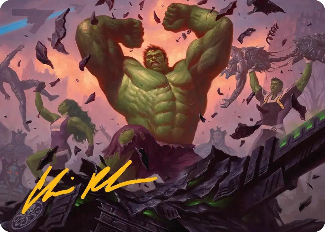Image for HULK SMASH! Art Card (Gold-Stamped Signature) (10) (Art Series: Marvel Super Heroes) - Magic: The Gathering