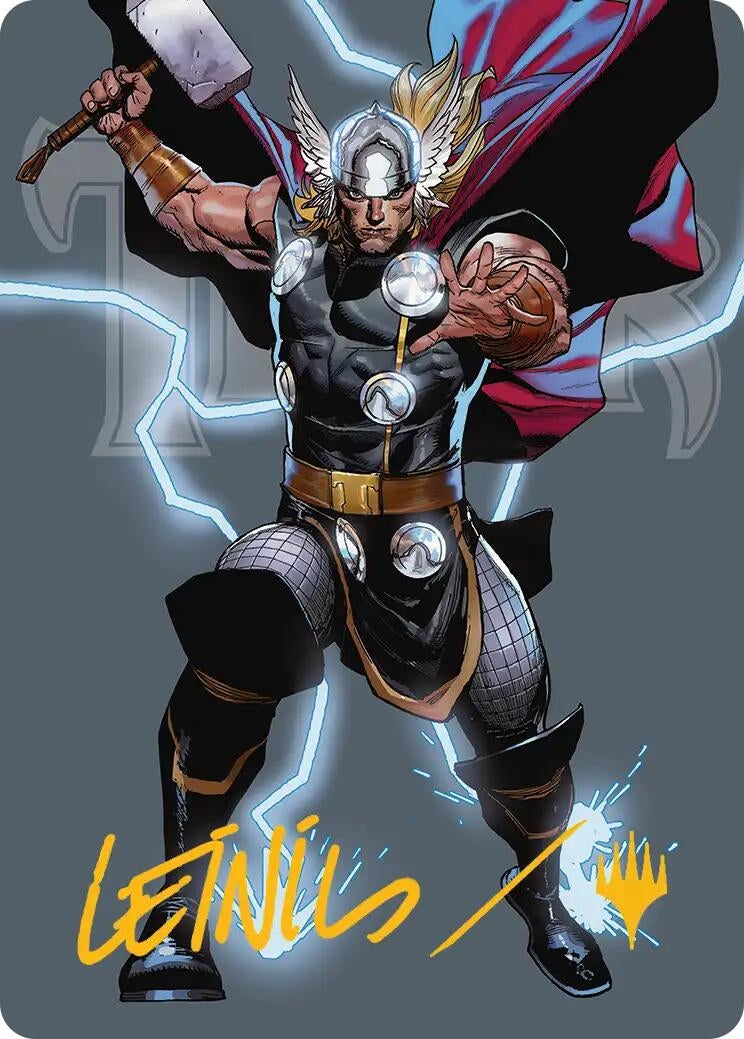 Image for Thor, God of Thunder Art Card (Gold-Stamped Signature) (26) (Art Series: Marvel Super Heroes) - Magic: The Gathering