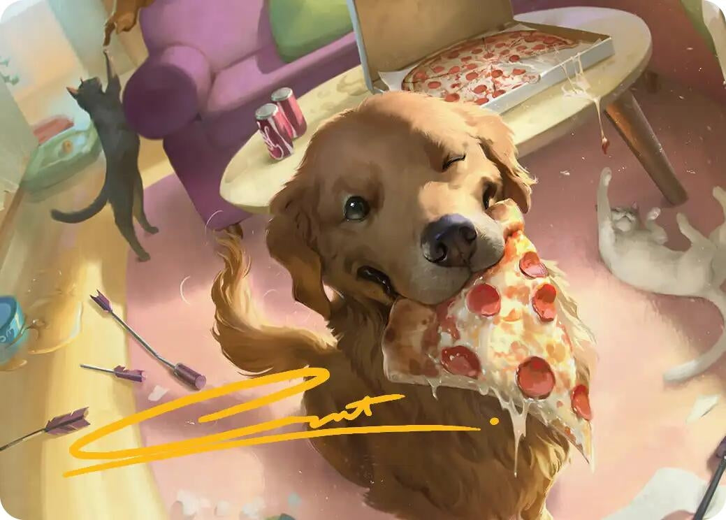 Image for Lucky the Pizza Dog Art Card (Gold-Stamped Signature) (44) (Art Series: Marvel Super Heroes) - Magic: The Gathering