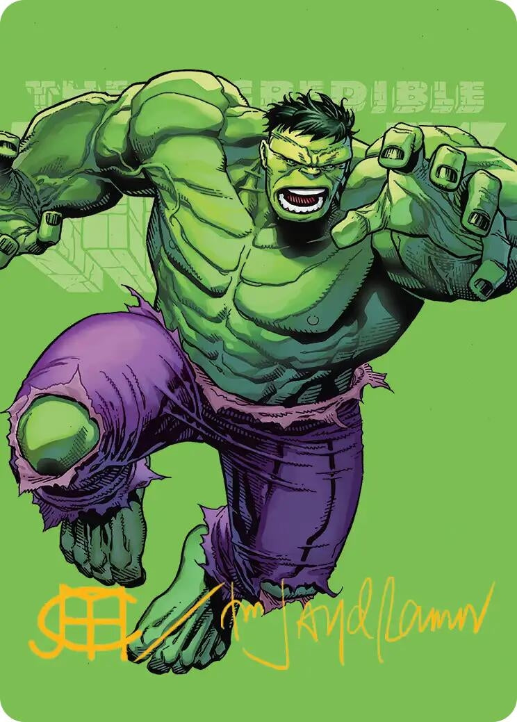 Image for The Incredible Hulk Art Card (Gold-Stamped Signature) (28) (Art Series: Marvel Super Heroes) - Magic: The Gathering