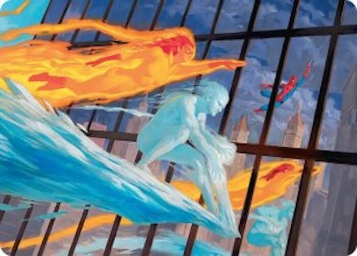 Image for Iceman and Firestar Art Card (45) (Art Series: Marvel Super Heroes) - Magic: The Gathering