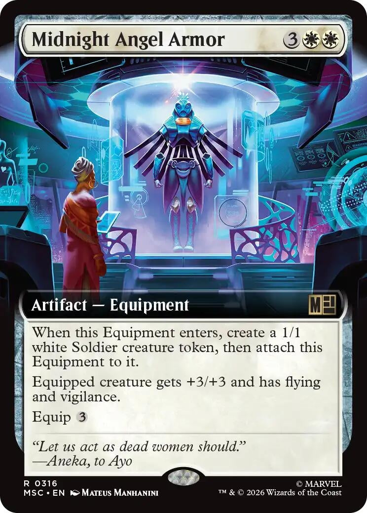 Image for Midnight Angel Armor (Extended Art) (316) (Commander: Marvel Super Heroes) - Magic: The Gathering