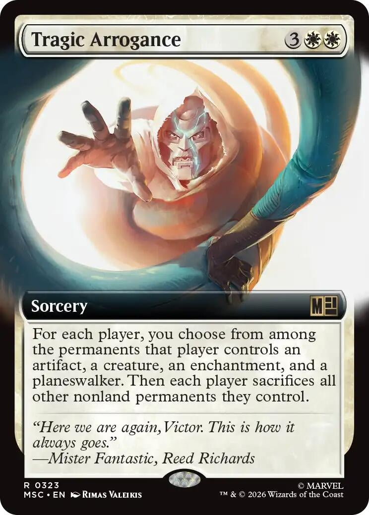 Image for Tragic Arrogance (Extended Art) (323) (Commander: Marvel Super Heroes) - Magic: The Gathering