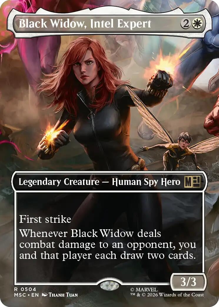 Image for Black Widow, Intel Expert (Borderless) (504) (Commander: Marvel Super Heroes) - Magic: The Gathering