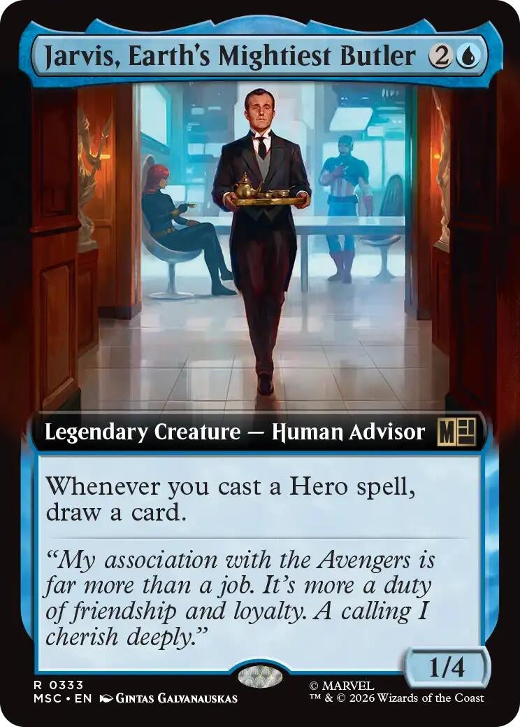 Image for Jarvis, Earth's Mightiest Butler (Extended Art) (333) (Commander: Marvel Super Heroes) (MSC) - Magic: The Gathering
